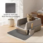 Large Stainless Steel Cat Litter Boxes with Scoop and Mat 8 | PricZone