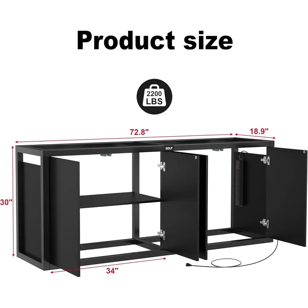 Heavy-Duty Metal Stand for 125-150 Gallon Aquariums 12