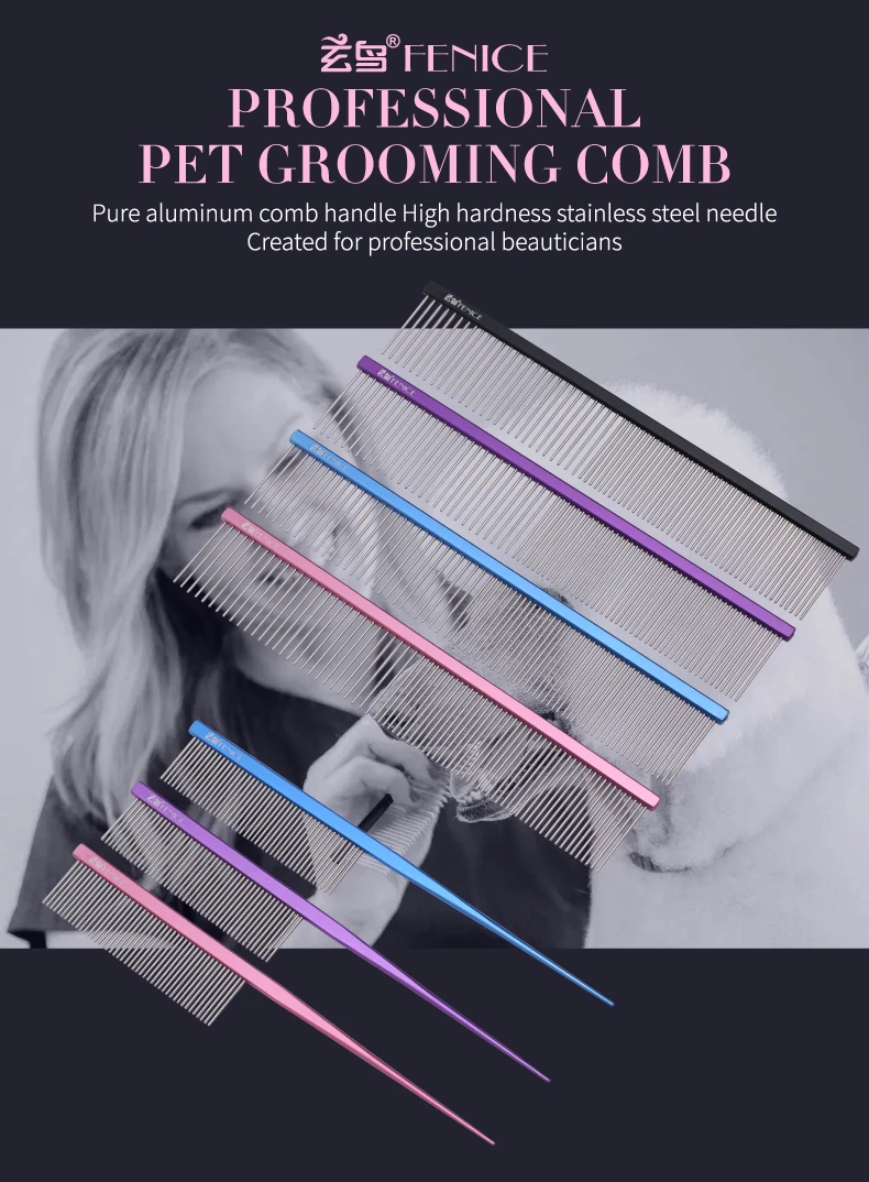 Fenice Metal Comb for Dogs Stainless Steel Pet Dog Cat Pin 22