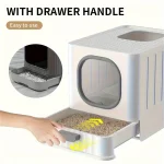 Leak Proof Enclosed Cat Litter Box Pull Out Drawer Kitten 4 | PricZone
