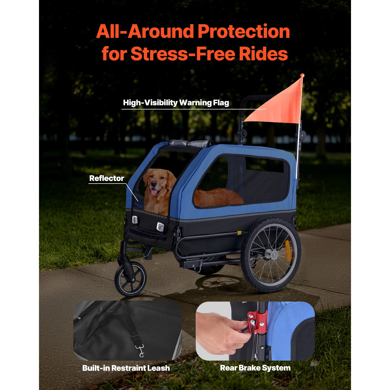 Succebuy 88 Lbs Dog Bike Trailer 2In1 Pet Stroller Cart 5 | PricZone Succebuy 88 Lbs Dog Bike Trailer 2 In 1 Pet Stroller Cart 5 | PricZone