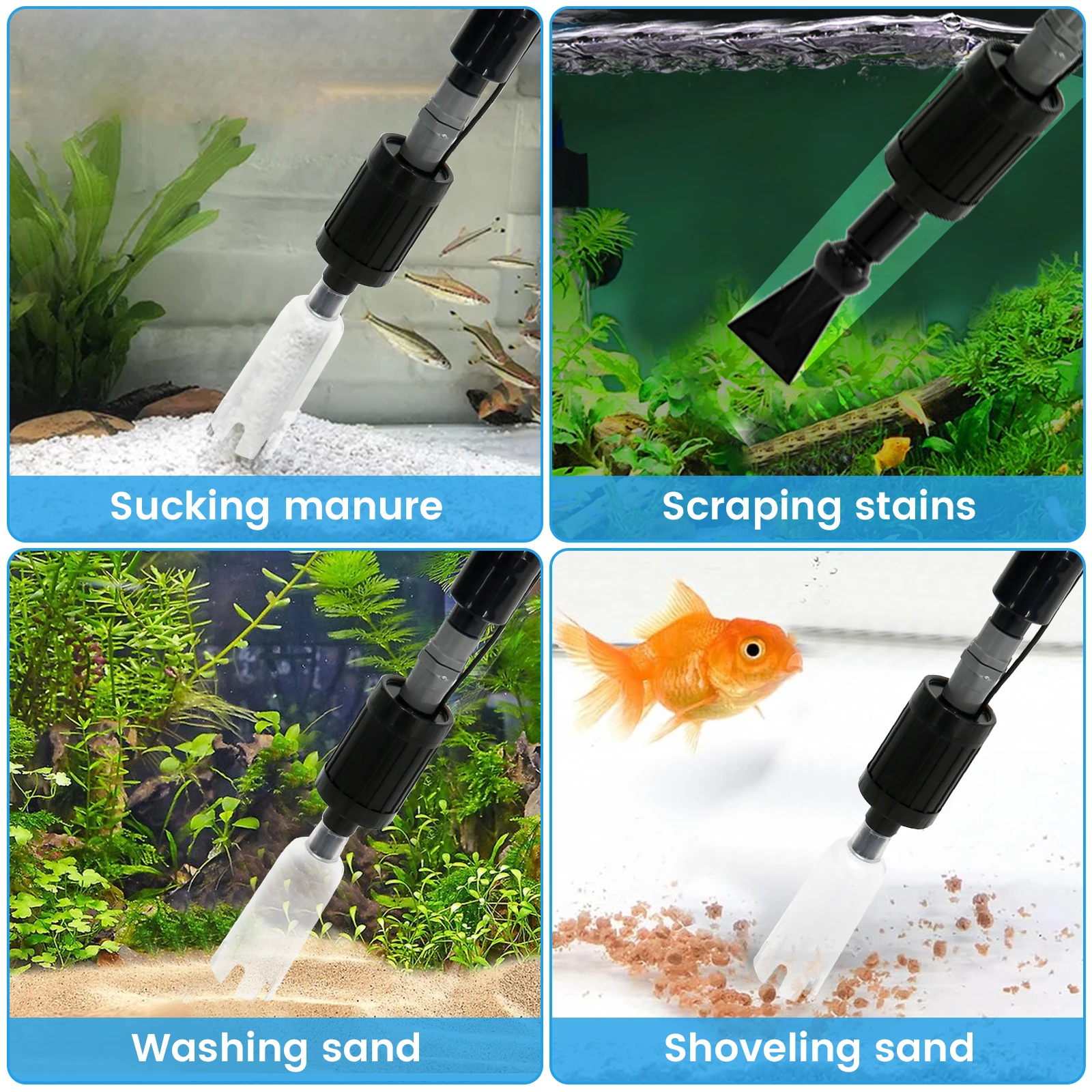 6 In 1 Aquarium Gravel Cleaner Tool Strong Suction Electric 6 | PricZone 6 In 1 Aquarium Gravel Cleaner Tool Strong Suction Electric 6 | PricZone