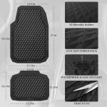 Car trunk cargo mat in two sizes with a geometric diamond tread pattern features include 3D rhombic rubber anti slip nibbed back waterproof and easy to clean and trim to fit edges | PricZone