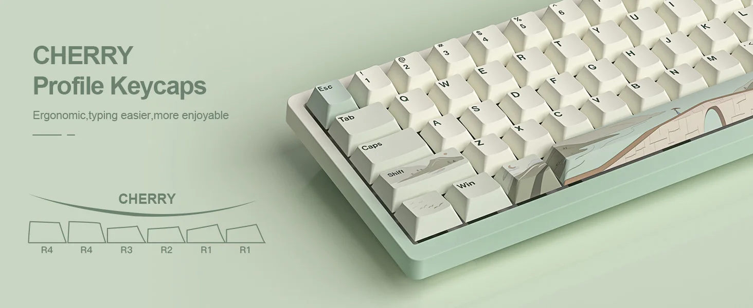 Yunzii Spring Tea 145 Custom Keycap Set with Key Puller 13