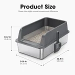 Stainless Steel Cat Litter Box High Wall Semi Enclosed Open 6 | PricZone
