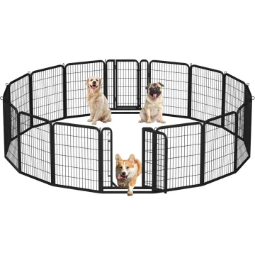 32 in 16 Panel Metal Dog Playpen Fence or Indoor Yard RV 1 | PricZone