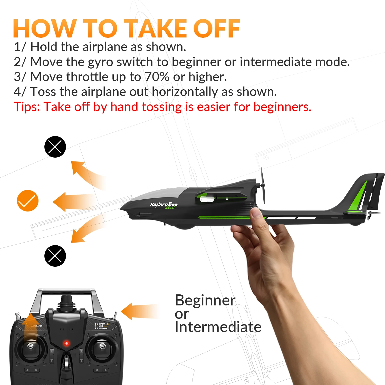 Ranger600 Stunt 4Ch RC Airplane with 6Axis Gyro 6 | PricZone Ranger600 Stunt 4Ch RC Airplane with 6 Axis Gyro 6 | PricZone