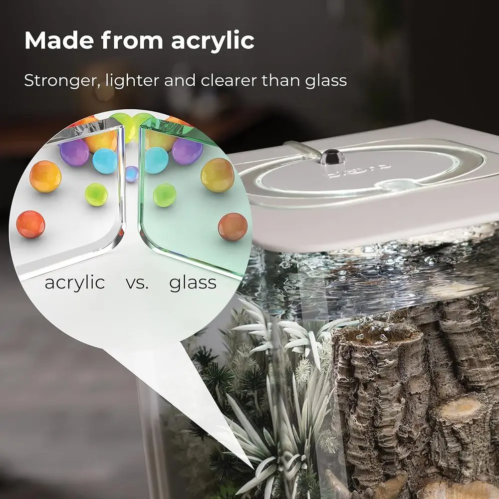 Low 15 Acrylic 4Gallon Aquarium with White LED Lights Ern 5 | PricZone Low 15 Acrylic 4 Gallon Aquarium with White LED Lights Ern 5 | PricZone