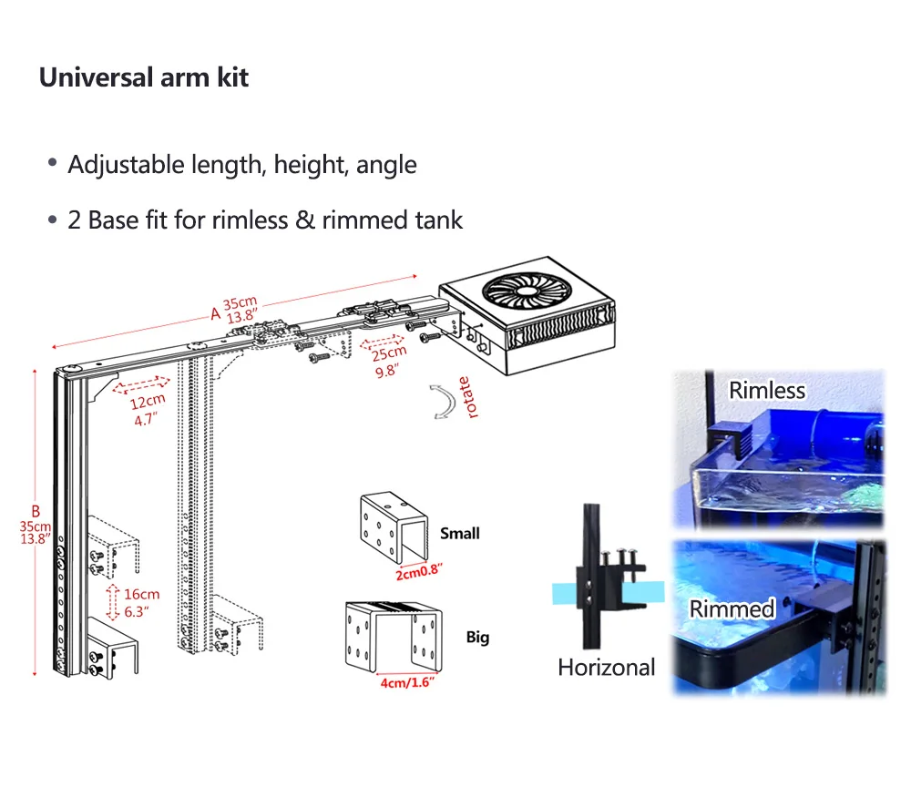 Popbloom Rl90 Aquarium LED Reef Light 100W Smart-App 27