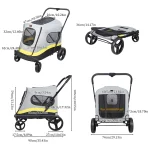 2 Size One Click Folding Dog Stroller 4 Wheel Jogger 5 | PricZone