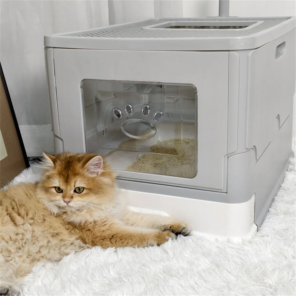 Large Cat Litter Box Kitty Sandbox Enclosed Splashproof 3 | PricZone Large Cat Litter Box Kitty Sandbox Enclosed Splashproof 3 | PricZone