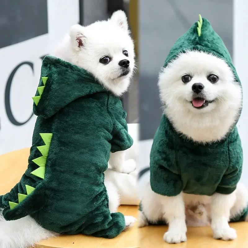 Dinosaur Dog Fleece Jumpsuits Winter Coat for Small Dogs 2 | PricZone Dinosaur Dog Fleece Jumpsuits Winter Coat for Small Dogs 2 | PricZone