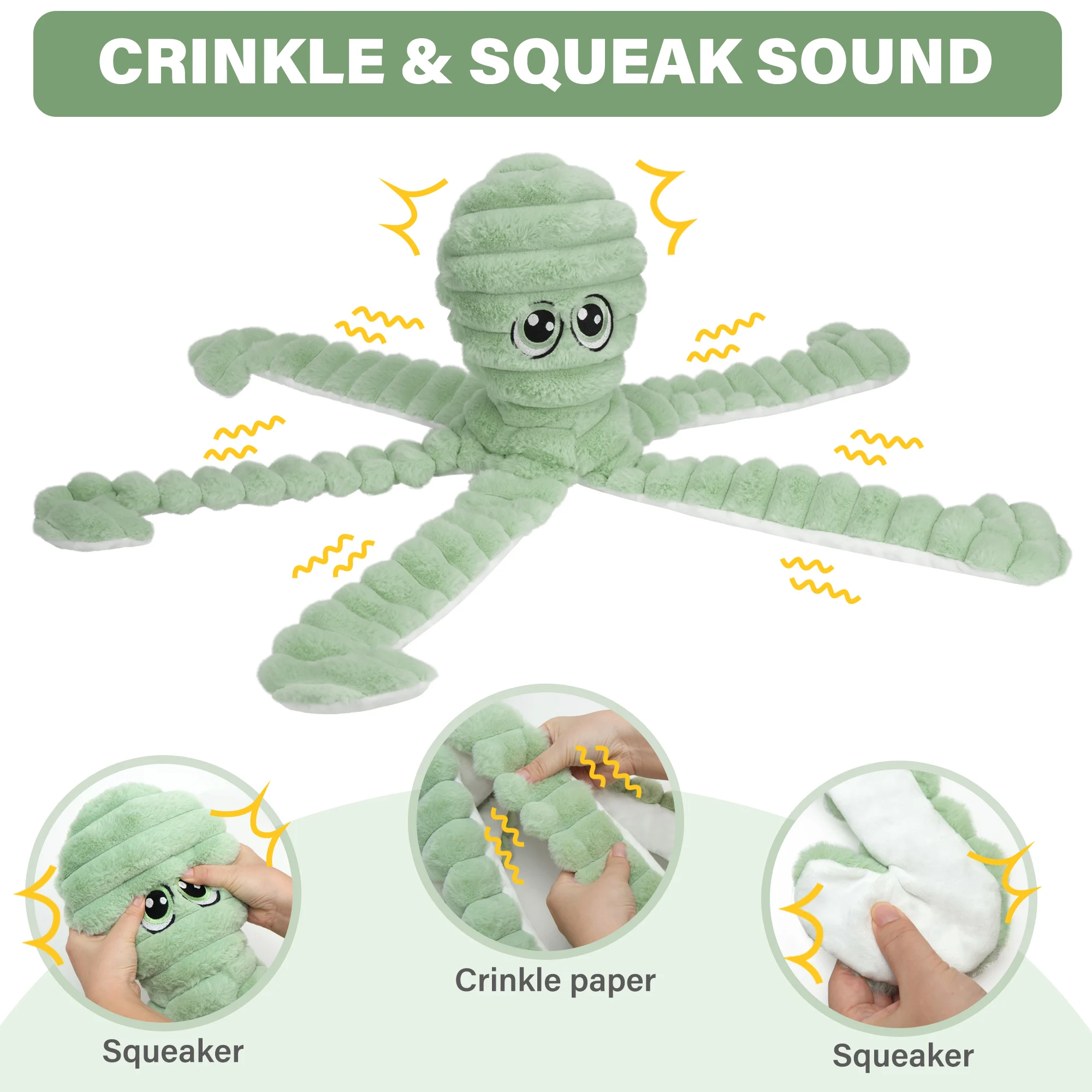 Octopus Design Pet Grinding Teeth Squeaky Plush Toy 3 | PricZone Octopus Design Pet Grinding Teeth Squeaky Plush Toy 3 | PricZone
