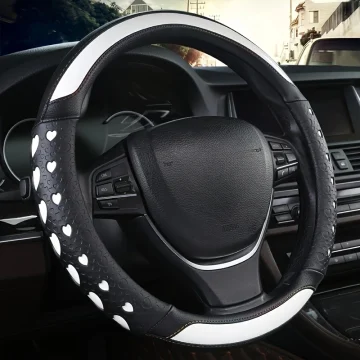 Sweet Heart Design Steering Wheel Wrap Durable PU Leather 1