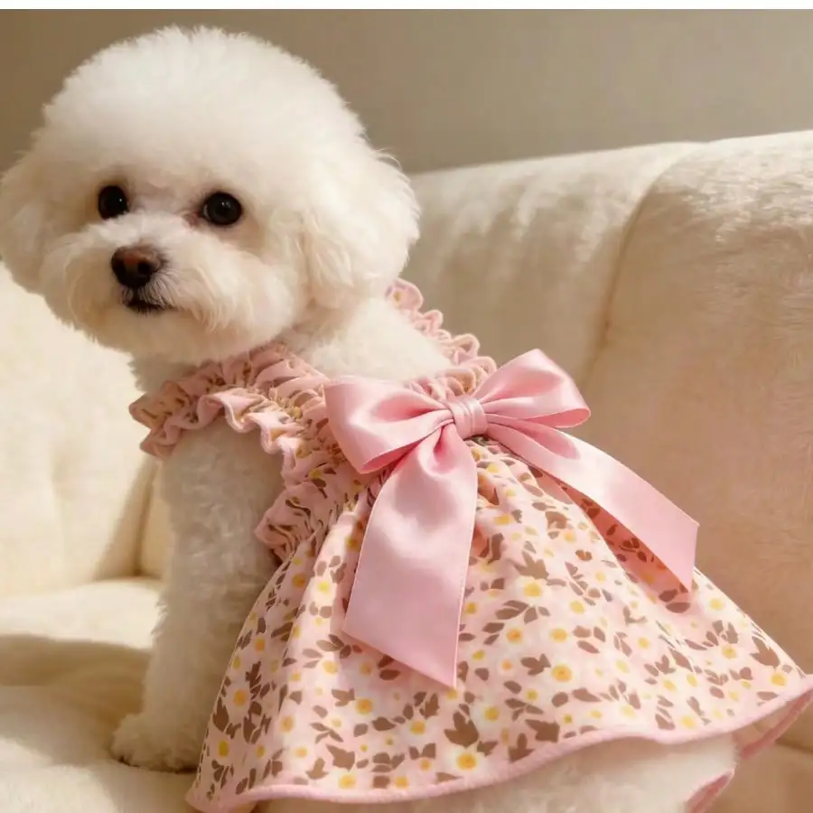 Romantic Ditsy Floral Sleeveless Dog Dress for Small Dogs 5 | PricZone Romantic Ditsy Floral Sleeveless Dog Dress for Small Dogs 5 | PricZone