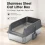 Stainless Steel Cat Litter Box High Wall Semi-Enclosed Open