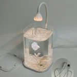 Glass Aquarium Desktop Round Corner Square Tank with Cover 4 | PricZone