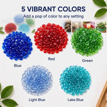 5 Colors Decorative Glass Pebbles Colorful Polished Stones 1 | PricZone