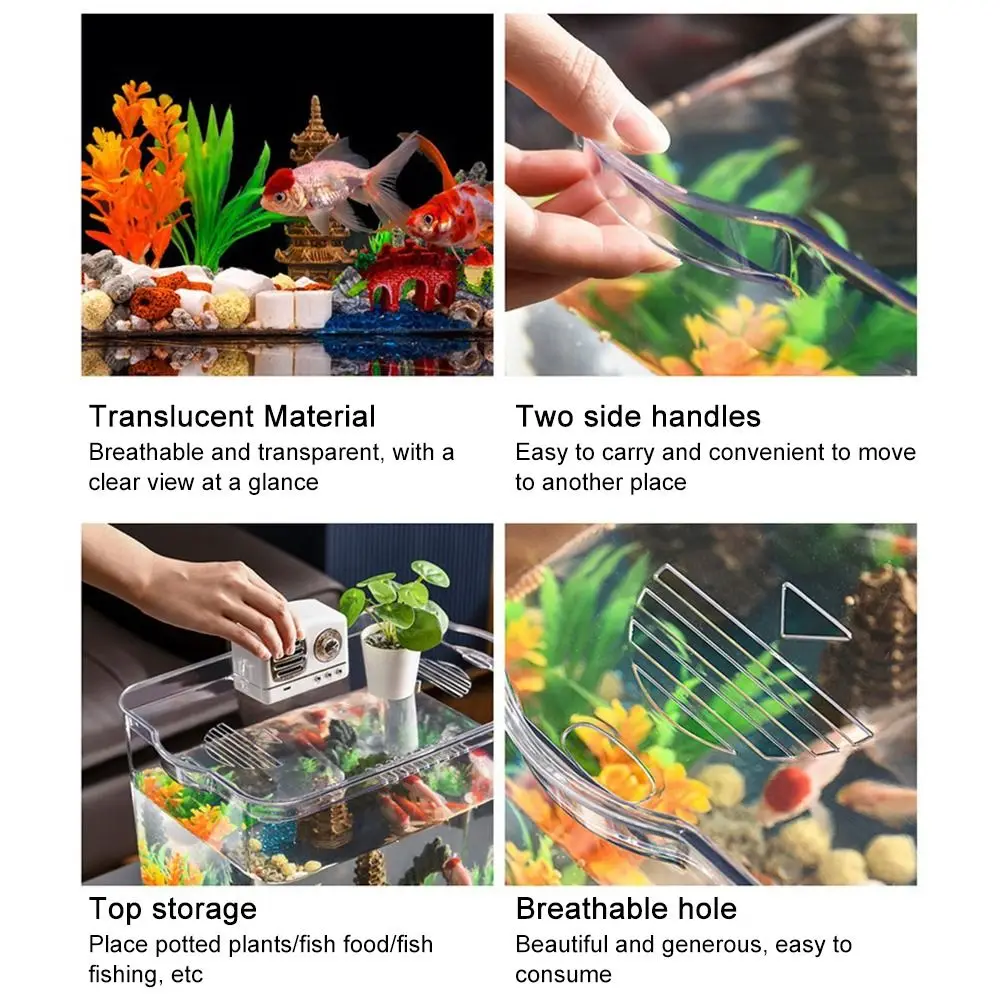 High-Quality Transparent Fish Tank Plastic Square Breeding 13