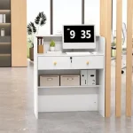 Small Front Reception Desk with Lockable Drawer 6 | PricZone