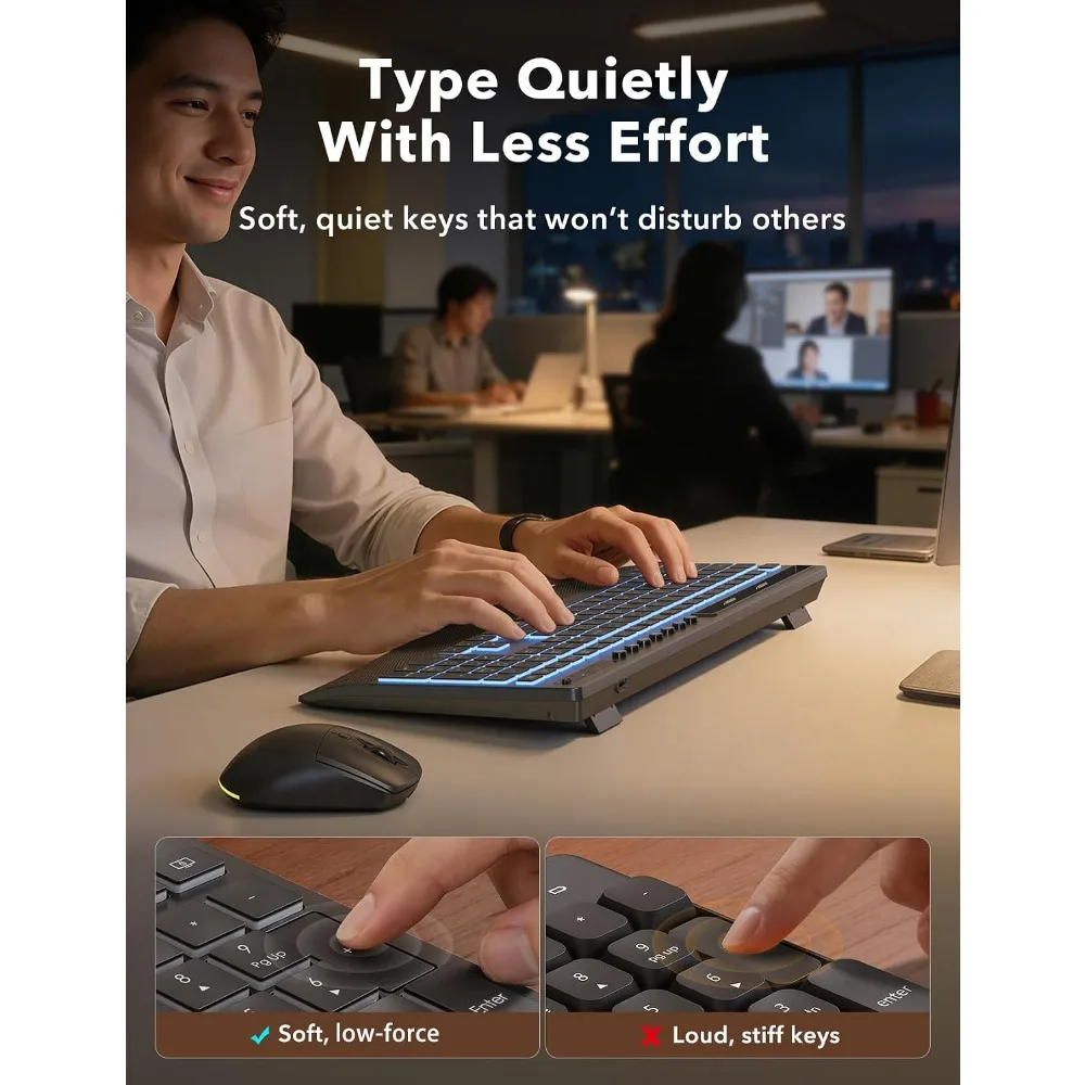 Rechargeable Backlit Keyboard and Mouse Combo with Wrist 5 | PricZone Rechargeable Backlit Keyboard and Mouse Combo with Wrist 5 | PricZone