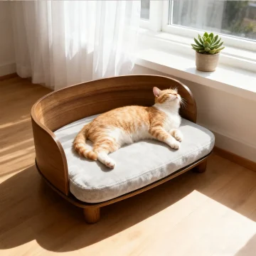 Unique Elevated Pet Sofa Wood Small Dog Couch Bed 1 | PricZone