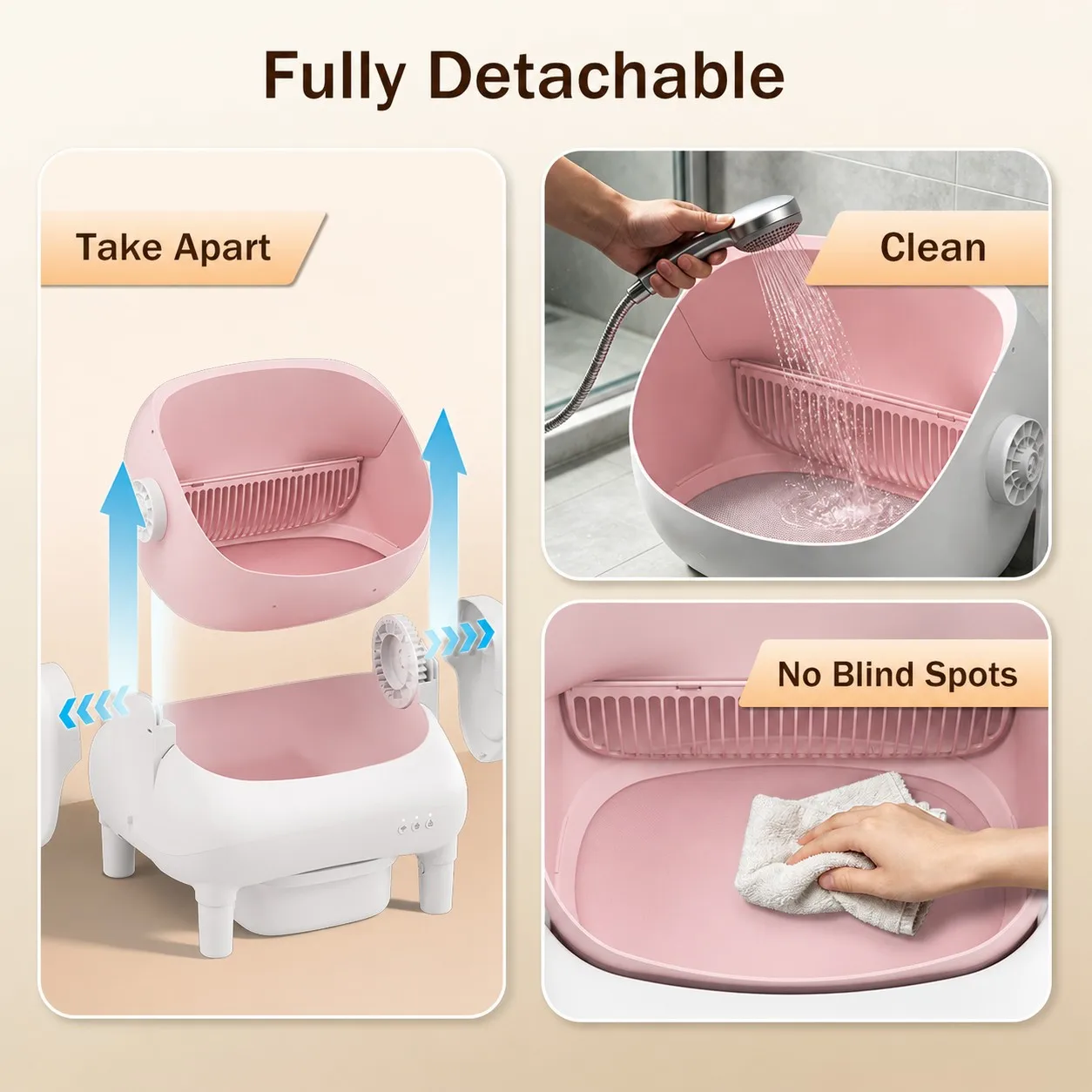 Cumrige Pink Cream Beige Smart SelfCleaning Cat Litter Box 4 | PricZone Cumrige Pink Cream Beige Smart SelfCleaning Cat Litter Box 4 | PricZone
