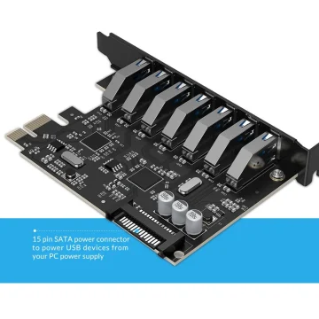 Orico 2-7 Port USB 3.0 Pci-E Expansion Card Hub 2