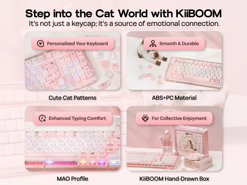 Mewsic Jelly Keycap Set 122 Mao Profile Keycaps Abs+PC 12