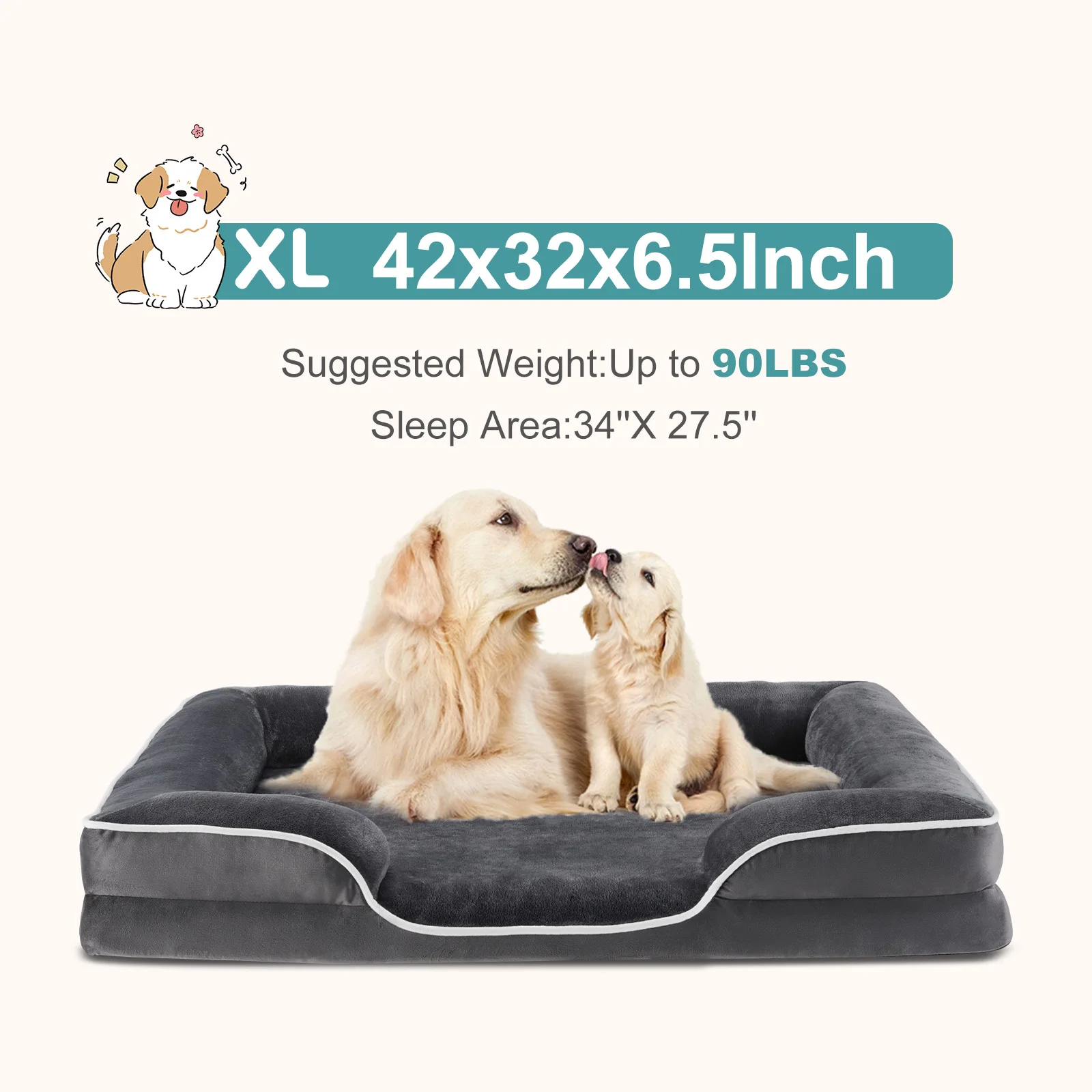 Mcq 42X32 Inch Memory Foam Dog Bed Xl Machine Washable 2 | PricZone Mcq 42X32 Inch Memory Foam Dog Bed Xl Machine Washable 2 | PricZone
