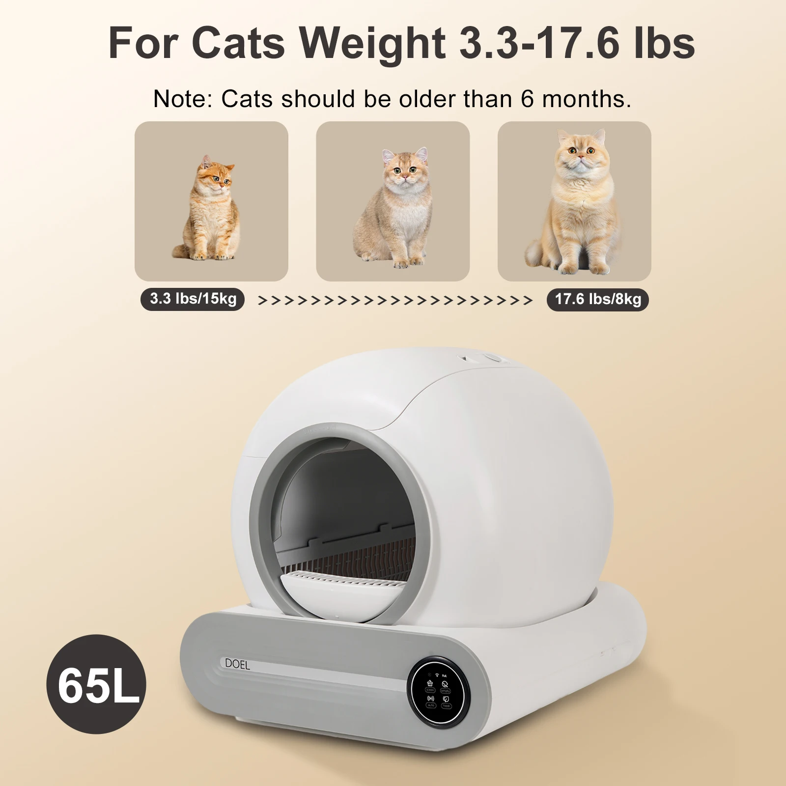 Doel Automatic Smart Litter Box SelfCleaning Cat 65L Large 7 | PricZone Doel Automatic Smart Litter Box Self Cleaning Cat 65L Large 7 | PricZone