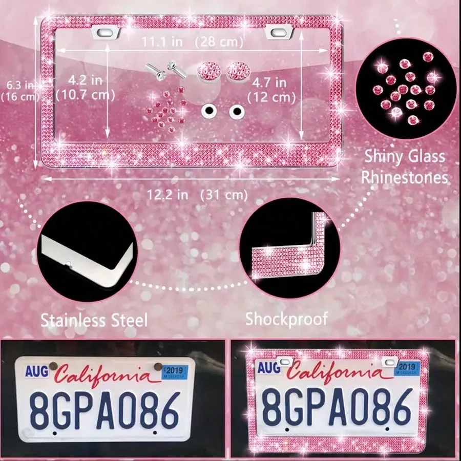 Artificial Diamond Car Steering Wheel Decoration Set Pink 6 | PricZone Artificial Diamond Car Steering Wheel Decoration Set Pink 6 | PricZone
