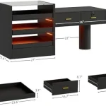 Modern Reception Desk with LED Light and Drawers 2 | PricZone