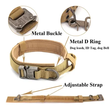 Dog Training Collar Adjustable Tactical and Leash Set 2
