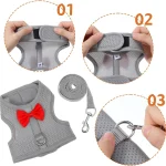 3Pc Bunny Harness Leash Set Soft Breathable Mesh Vest 4 | PricZone