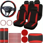 Car Interior 37 Piece Polyester Seat Covers Set 4 | PricZone