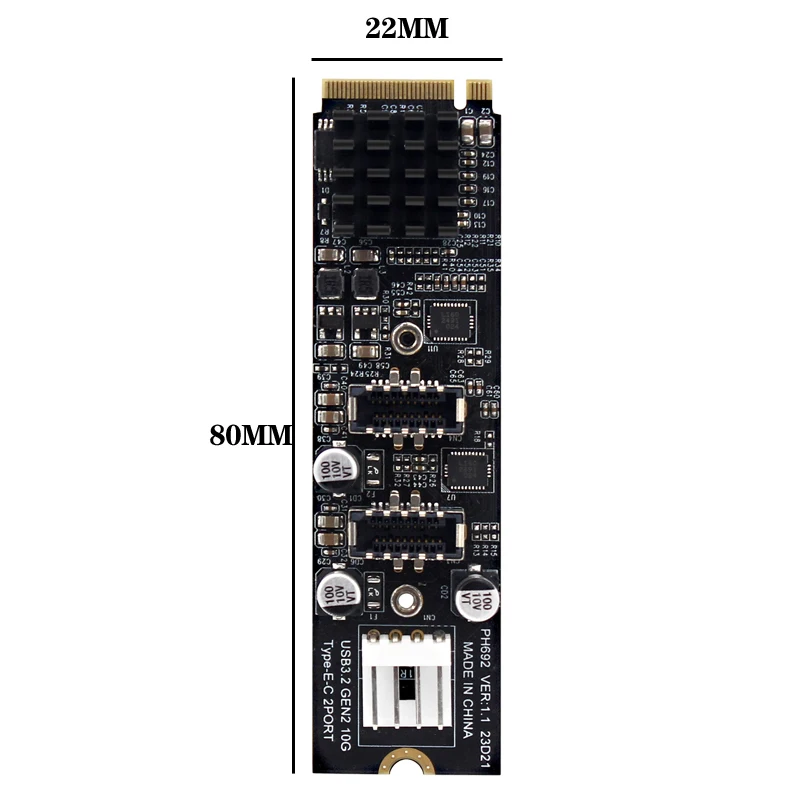 M.2 NVMe PCIe to USB 3.1 Type-C Front Panel Expansion Card 11