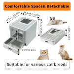 Enclosed Stainless Steel Cat Litter Box with Lid Scoop 7 | PricZone
