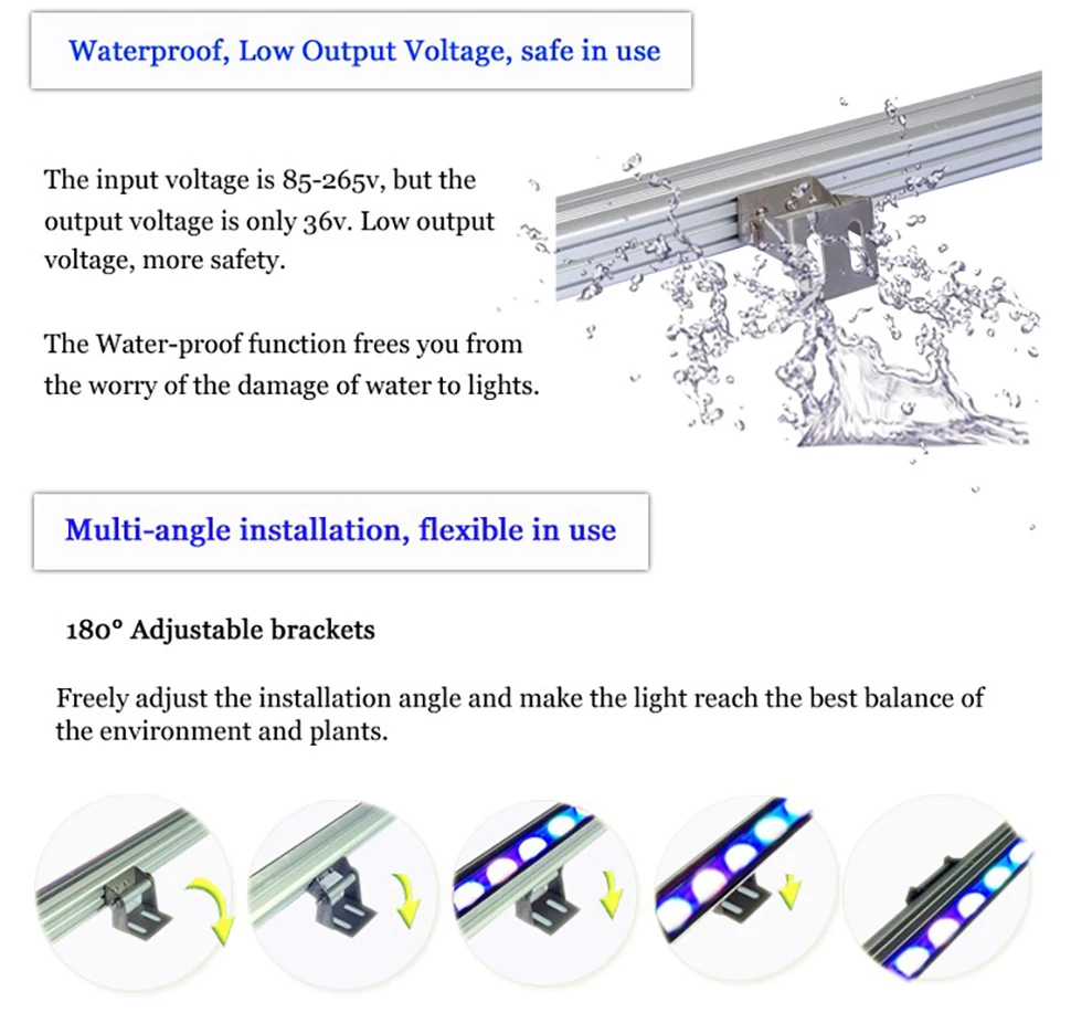 Populargrow 85Cm Light LED Strip Length 81W Aquarium Lamp 12