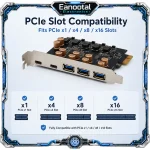 Port USB Expansion Card for Desktop PC 3 USB A 2 USB C 5 | PricZone