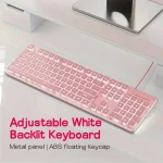 Ice Blue Backlit Gaming Keyboard with Pudding Keycaps Metal 3 | PricZone