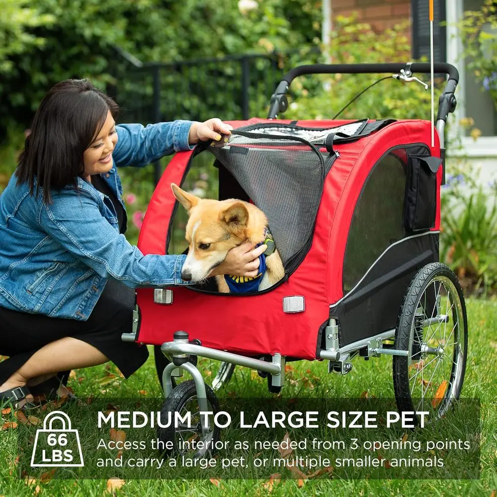 2In1 Dog Bike Trailer Pet Stroller Cycle Carrier WHitch 3 | PricZone 2 In 1 Dog Bike Trailer Pet Stroller Cycle Carrier WHitch 3 | PricZone