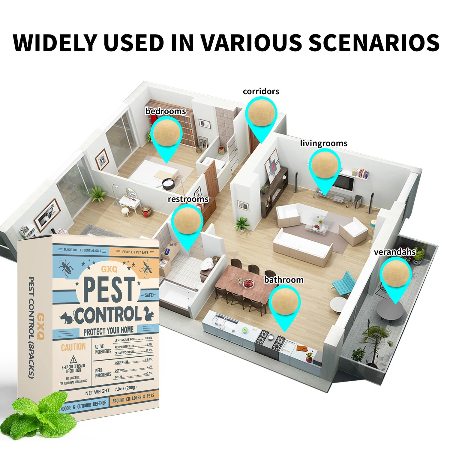 20 Pcs Natural Pest Repellent Balls Effective Against Mice 12