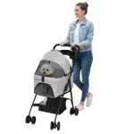 Foldable Pet Stroller 4 Wheel Dog and Cat with Removable 3 | PricZone