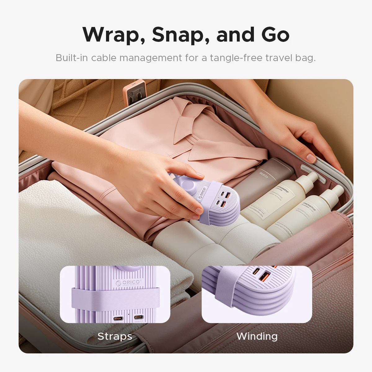 Orico 65W GaN Fast Charging Travel Power Strip with 3 AC 6 | PricZone Orico 65W GaN Fast Charging Travel Power Strip with 3 AC 6 | PricZone