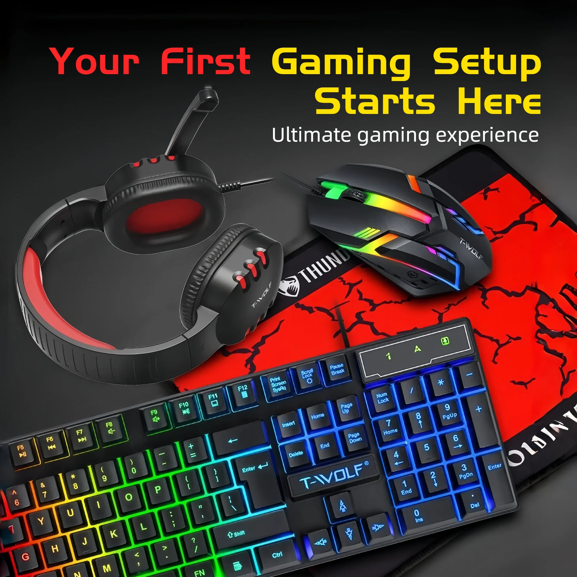 4-in-1 Gaming Combo Set with RGB Keyboard and Mouse 11