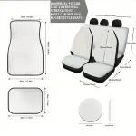 19Pc Red Rose Car Seat Cover Set with Floor Mats 8 | PricZone