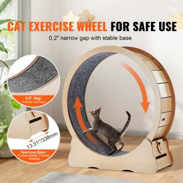 Wooden Cat Exercise Wheel Large Treadmill for Indoor Cats 2