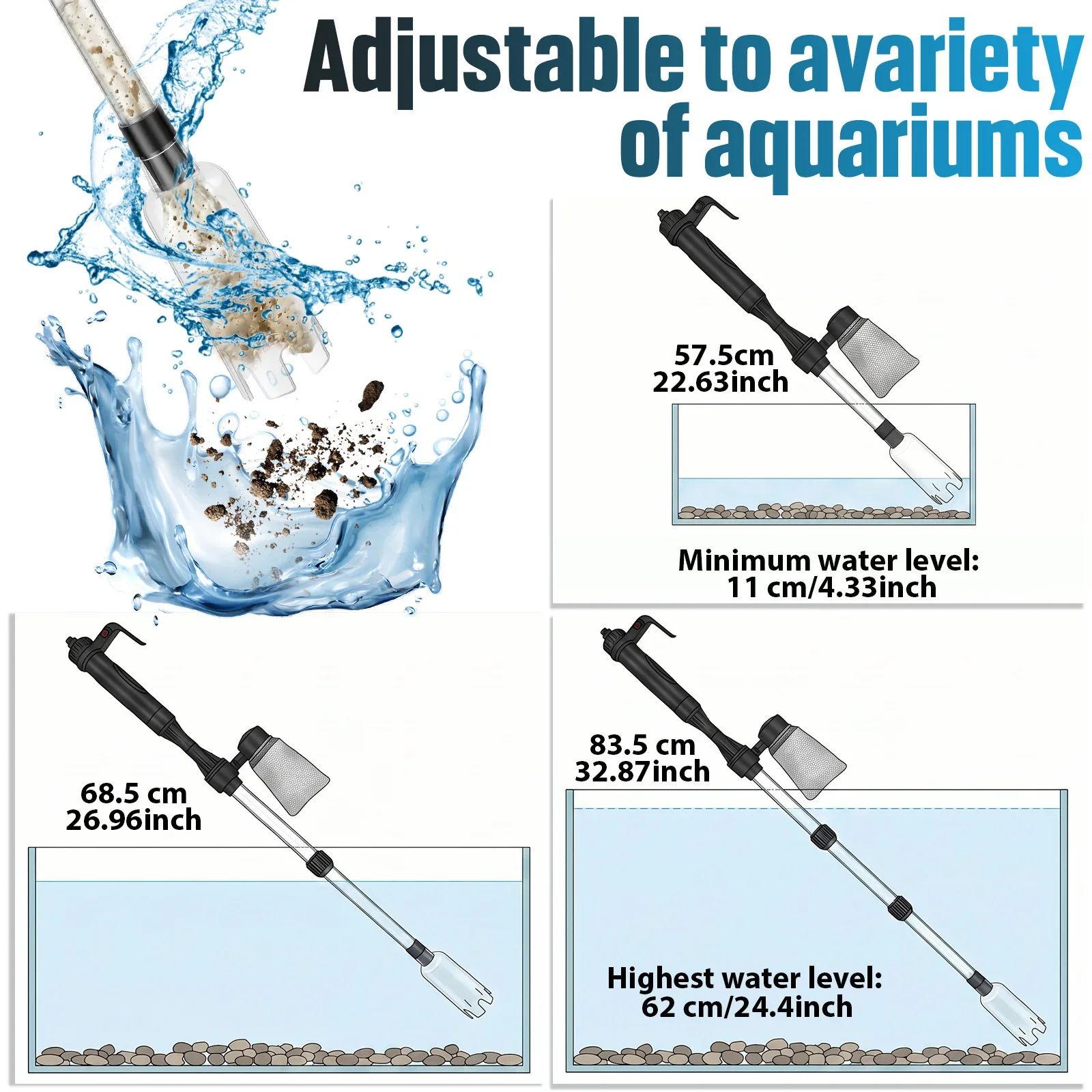 Aquarium Vacuum Gravel Cleaner 3 In 1 Fish Tank with Water 4 | PricZone Aquarium Vacuum Gravel Cleaner 3 In 1 Fish Tank with Water 4 | PricZone