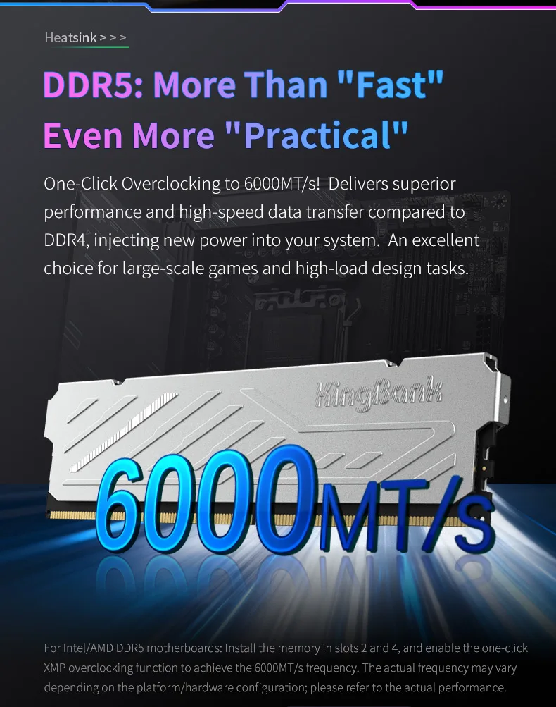 Kingbank Ddr5 RAM 8Gb 16Gb 6000Mhz Desktop Memory 12